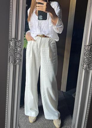 Льняні брюки zara 4