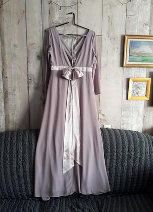 Новое платье праздничное нарядное максы с открытой спиной сиреневого цвета на высокую госпожу р 6