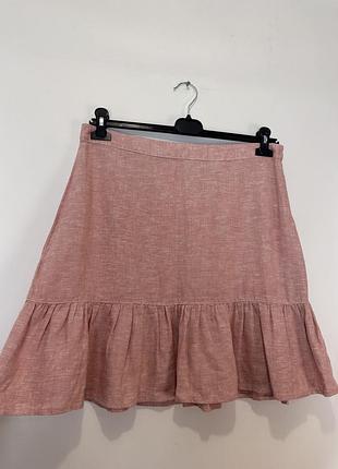 🖤розовая юбка лен uk 16