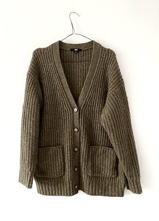 Вязаный кардиган свободного кроя uniqlo