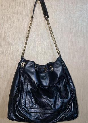 Велика шкіряна сумка topshop