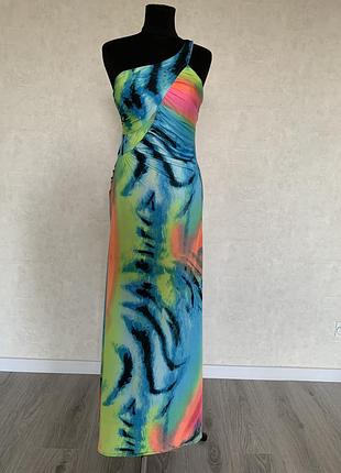 Lucas & emma fashion  яскрава максі сукня плаття на одне плече s розмір