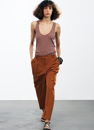 Брюки с вытачками от zw collection женская коллекция zara