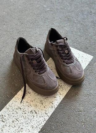 Кеды женские из натуральной замши цвета графит