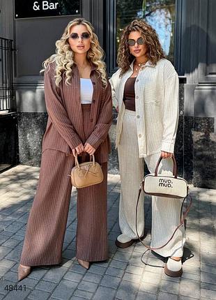 Льняной женский костюм больших размеров