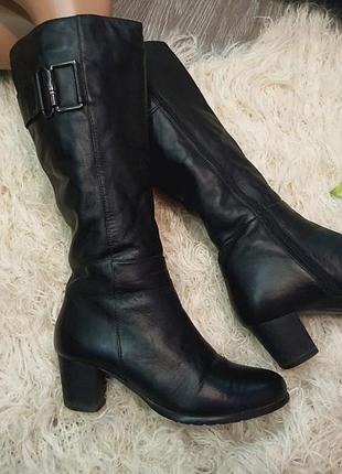 Зимние высокие сапоги на каблуке