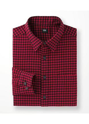 Фланелевая рубашка uniqlo в клетку