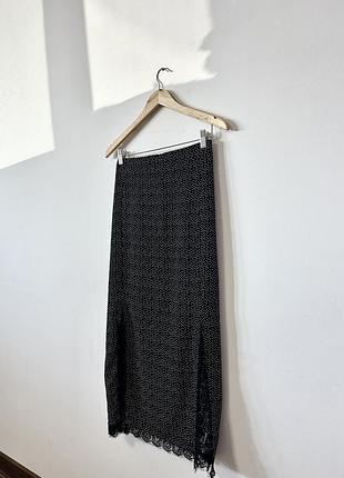 Меди юбка из натуральной ткани с разрезами и кружевом🌿