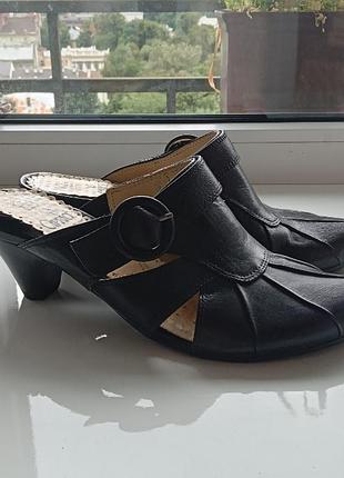 Шкіряні чорні сабо