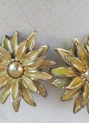 Винтажные клипсы, металл.