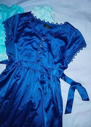 Нарядное тонкое эластичное платье цвета электрик,40-44разм,minus