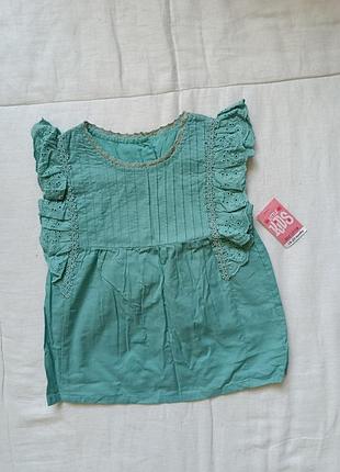 Блузочка на девочку новая с рюшами matalan 18-24 месяцев
