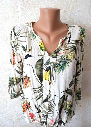Вискозная блуза яркий принт