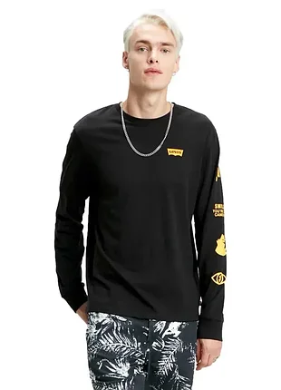 Лонг лонгслів чоловічий з принтом levis унісекс
