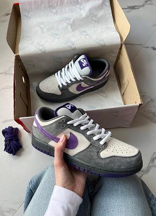 Унісекс спортивні демісезонні кросівки nike dunk low purple pigeon мужские и женские демисезонные кроссовки на осень весну замша шкіра