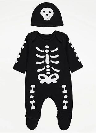 Трикотажний чоловічок комбінезон з шапочкою набір для малюків