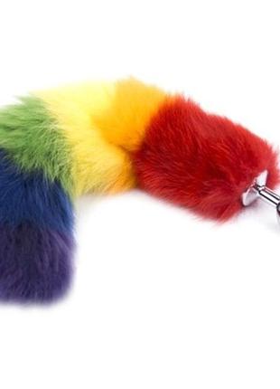 Анальна пробка s лисий хвіст ds fetish anal plug s faux fur fox