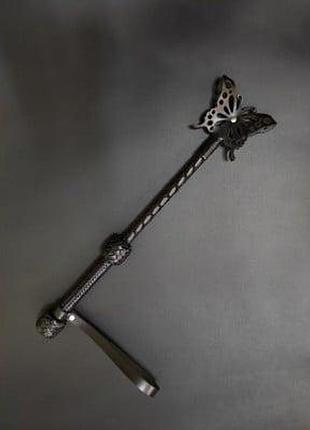 Стек із метеликом бдсм candy hero шкіра, короткий, чорний