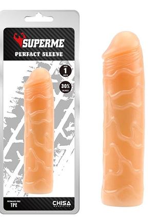 Насадка подовжуюча chisa superme perfact sleeve реалістична, бежева
