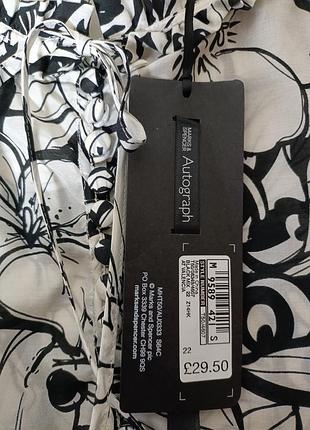 Принтовая блузка блуза топ цветочный принт в составе 41% шлёвку soil silk autograph marks &amp; spenser