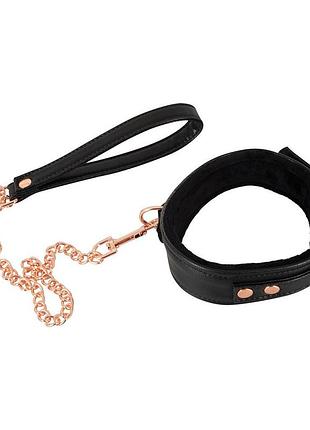 Ошейник с поводком bad kitty collar black