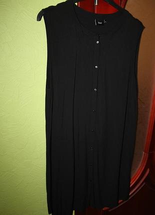 Черное натуральное платье на пуговицах, размер хл от zizzi