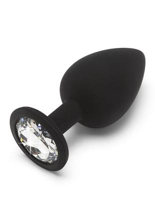 Анальная пробка toy joy diamond booty jewel с кристаллом, черный, large