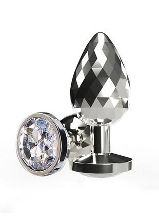 Анальная пробка toyjoy anal play disco diamond серебристая, small