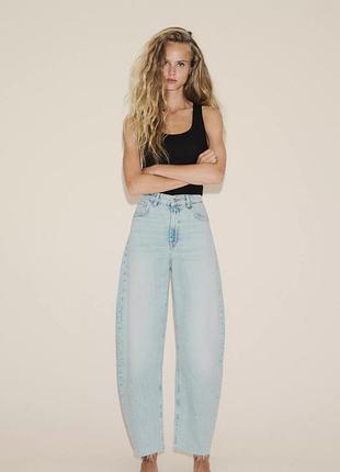 Джинсы barrel trf с высокой посадкой