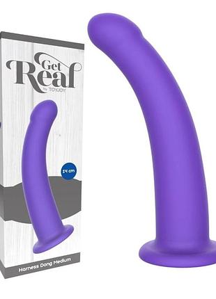 Фаллоимитатор страпон на присоскеtoyjoy get real silicone harness dong фиолетовый, м