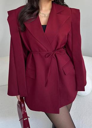 Популярна сукня-піджак з костюмки | чорний, беж, молочний, бургунді | розміри 42-48 | мод. 1530