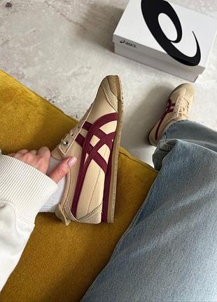 Кроссовки onitsuka tiger mexico 66 sd beige beet juice