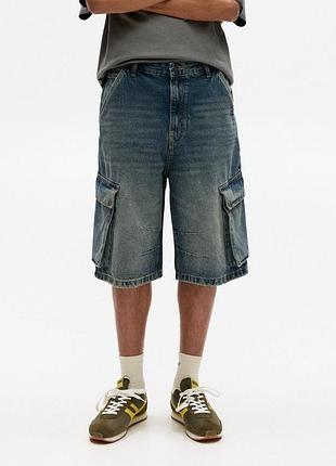 Джинсовые шорты-карго pull &amp; bear stwd в скейтерском стиле