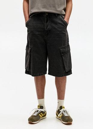 Джинсовые шорты-карго pull &amp; bear stwd в скейтерском стиле