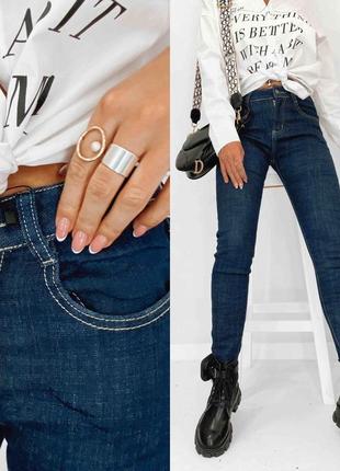 Утепленные джинсы женские на флисе2 фото