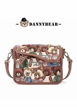 Сумка danny bear крос боді з довгим ремінцем teddy bear / мішка тедді / преміум якість
