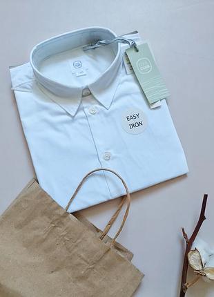 🩷💚 базовая, белоснежная рубашка на длинный рукав для парня от 💞 cool club