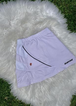 Жіноча біла спортивна міні спідниця-шорти для тенісу