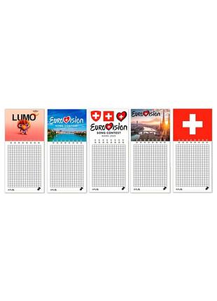 Блокноты на магните apriori , 5 шт, евровидение 2025,  «eurovision 2025» ,евровидение, 21 см на 8,5 см