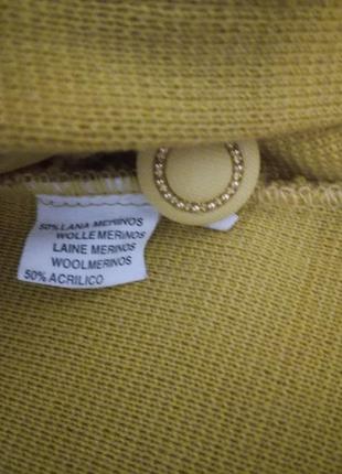 Шикарний вовняної (merino wool) кардиган кофта жовто-гірчичного кольору creanic, р. 18/204 фото