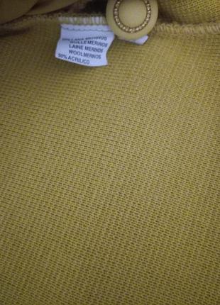 Шикарний вовняної (merino wool) кардиган кофта жовто-гірчичного кольору creanic, р. 18/205 фото