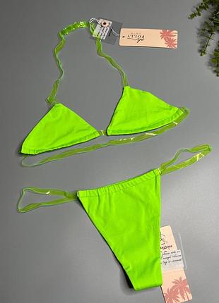 Яскравий неоновий міні купальник