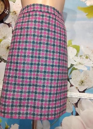 Теплая юбка  в клетку 100% шерсть от laura ashley ,l