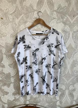 Біла майка поло теніска мерч джерсі монограмна футболка religion bird t shirt оригінал
