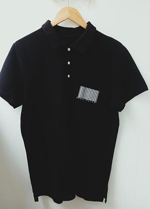 Патріотична, чорна чоловіча футболка поло. розмір 52.