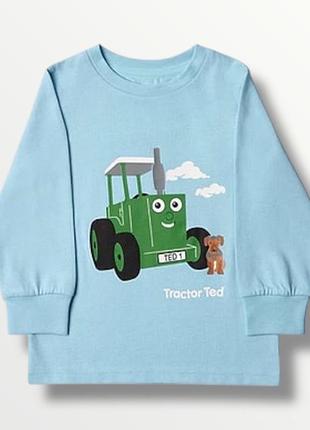 Tractor ted лонгслив на мальчика футболка с рукавом из чистого хлопка