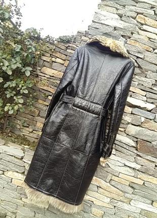 Шикарное кожаное пальто дубленка на меху. . эксклюзивный вариант.8 фото