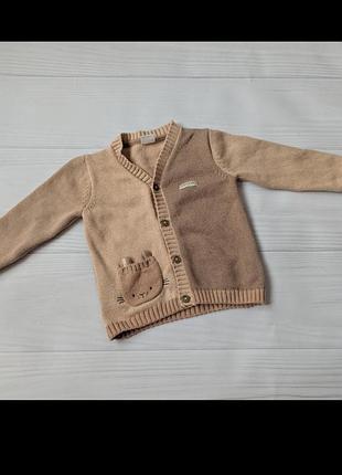 Светр зайчик новий 9-12 коричневий  беж кофта на гудзики