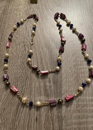 Намисто з перламутру і чеського скла