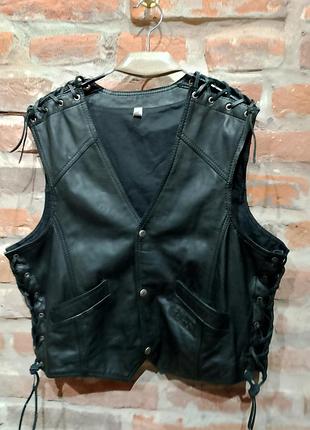 Байкерська шкіряна жилетка ixs